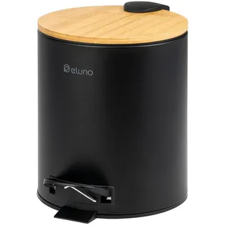 eluno Kosmetikeimer 5 Liter, schwarz, Metall , 20.5x25x27.5 cm , Badaccessoires, Abfalleimer