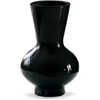 AiiBowy Vase Glas - 23cm, Boho Blumenvase, Deco Matte Vasen, Glasvase Zylinder, Glasvasen Vintage Rund für Tischdeko,Geschenk Hochzeit,Housewarming Party, Deko (Schwarz)