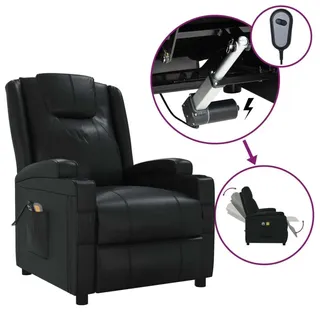 vidaXL Massagesessel Elektrisch Schwarz Kunstleder - Schwarz