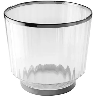 APS 36160 "AUREO Wein- / Sektkühler, Ø 28 cm, H: 25 cm, 10 Liter, Polycarbonat, Rand + Bodenring, Gunmetal-Look, galvanische Beschichtung, stapelbar