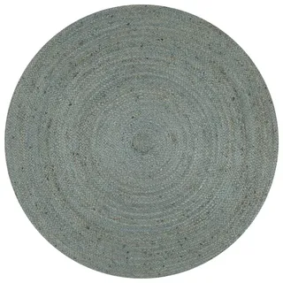 vidaXL Teppich Handgefertigt Jute Rund 90 cm Olivgrün - Grün
