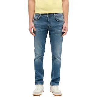 Slim-fit-Jeans MUSTANG "Herren Style Oregon Slim", Herren, Gr. 32, Länge 30, blau (683 mittelblau), Denim/Jeans, 99% Baumwolle, 1% Elasthan, unifarben, slim fit, Jeans Slim-fit-Jeans