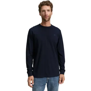 Tom Tailor Herren, 1048902 Basic Langarmshirt aus Baumwolle, 10668-Sky captain Blue, XL