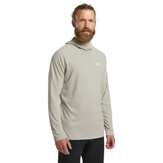 Jack Wolfskin Funktionsshirt JACK WOLFSKIN "PRELIGHT SWIFT HOODY M", Herren, Gr. XL (54/56), beige (seal), Obermaterial: 100% Polyester, Shirts Funktionsshirt