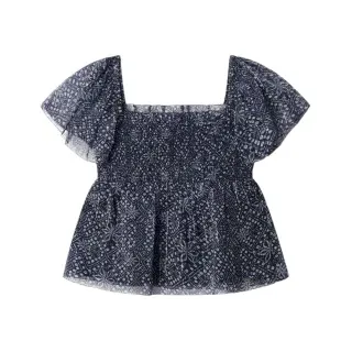 Pepe Jeans für Mädchen. PG3000011 Bluse Honey navy (10Años= 140cm), Lässig, Polyester, Kurzarm, Marine, Kinderbekleidung