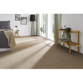 andiamo Teppichboden Izmir für Wohnzimmer und Kinderzimmer - Teppichboden Meterware zum Verlegen - Teppichbelag mit hoher Trittschalldämmung - weicher Teppichboden 400 x 450 cm Cappucino