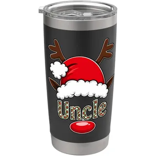 Rentier Weihnachtsmannmütze Onkel Weihnachten Familie Matching Doppelwandiger Edelstahl-Thermobecher