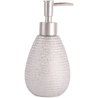 MSV Seifenspender Oman Flüssigseifen-Spender, Fassungsvermögen 8,5 x 8,5 x 12,5 cm - Silber Keramik