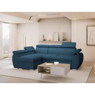 Mirjan24 Eckcouch Cord 2-Sitzer Blau