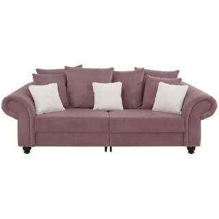 Home affaire Big-Sofa »King Henry«, in legerer Polsterung und vielen losen Kissen, lila