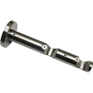 GARDINIA Vorhangstange Doppel-Kombiträger 2-läufig Ø 20 mm 100 cm Edelstahl-Optik