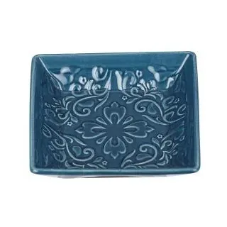 Wenko Seifenschale Cordoba, hochwertige Seifenablage aus Keramik mit spanisch-maurischen Ornamenten, geeignet für Badezimmer und Küche, Maße: 2,5 x 10,5 x 10,5 cm, Blau