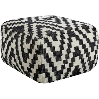 Beliani Pouf Knidos 56/56/32 cm , Schwarz , Textil , Quadratisch , 56x32x56 cm , Wohnzimmer, Sessel, Hocker & Hockerbänke, Poufs