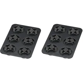 ORIGINAL KAISER Inspiration Brötchen Backform perforiert 28 x 19 cm, Backform für 6 Brötchen, antihaftbeschichtet, sauerteigbeständig (Packung mit 2)