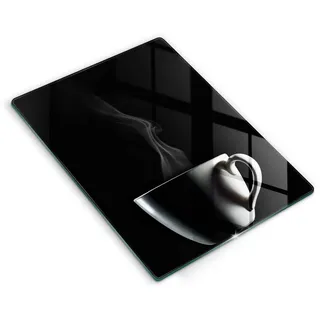 Wallfluent Glasplatte 40x52 cm Eine Tasse Tee , Hellgrau , Glas , Rechteckig , 40x52 cm , Küchenzubehör, Schneidebretter
