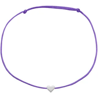 Selfmade Jewelry Fußkettchen Damen Herz Silber Größenverstellbares Fußband mit Herzchen Handgemacht Inkl. Geschenk-Verpackung (Lila Dunkel)