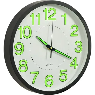 vidaXL Leuchtende Wanduhr Schwarz 30 cm - Schwarz
