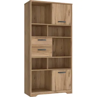 Forte Joadakis Bücherregal 94,5 x 42 x 192,4 cm Braun
