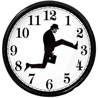 BSTCAR 25cm Wanduhr lustige runde Uhr Nicht tickende batteriebetriebene dekorative Uhr Wohnzimmer Küche Büro (25cm)