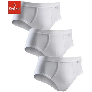 Slip CLIPPER EXCLUSIVE, Herren, Gr. 7, weiß, Feinripp, Obermaterial: 100% Baumwolle, unifarben, körpernah, Unterhosen Slip, mit Eingriff, spürbar weich und glatt - Feinripp