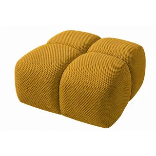 Kaiser Möbel Hocker, Pouf, Strukturierter Premiumstoff Sonic, Senffarbe, Averro , Gelb , Holz , 88x42x88 cm , Wohnzimmer, Sessel, Hocker & Hockerbänke, Poufs