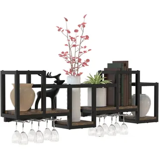 VCM Wandregal Eiche Vintage Braun