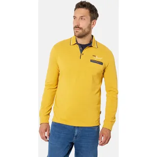 Langarm-Poloshirt BABISTA "Langarm-Poloshirt VITORIO", Herren, Gr. 4XL, gelb (gelb melange), Obermaterial: 60% Baumwolle CO. 40% Polyester COOLMAX(R) PES(Coolmax)., Shirts Langarm-Poloshirt