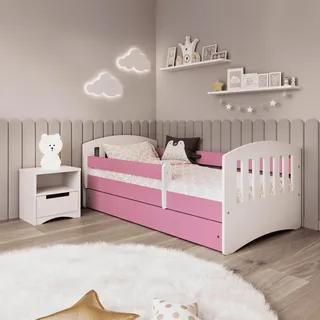 MID.YOU Kinderbett CLASSIC 80 x 160 cm Birke pink/weiß