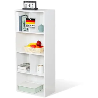 Floordirekt Bücherregal, Regal weiß mit 6 Fächern, Würfelregal, 29T x 50B x 121H cm, Raumteiler für Kinderzimmer, Wohnzimmer, Büro und Schlafzimmer (California)
