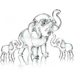 3PC Kristall Elefant Figur Mutter 2 Babys Sammlerstück Glas Briefbeschwerer | Elefant Statue Tierfigur Briefbeschwerer Kreative Weihnachten Party Geburtstag Geschenk Deko Frauen Crystal Elephant Figurine