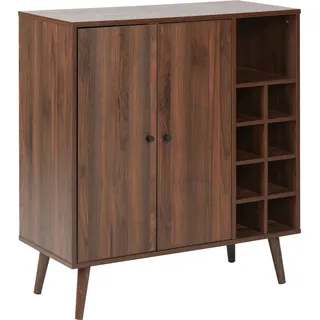 BELIANI Sideboard mit Weinregal Dunkelbraun mit 2 Türen Elegant Weinschrank Aufbewahrung Stauraum Wohnzimmer Küche Flur - Braun