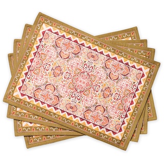 Maison d' Hermine Damask 100% Baumwolle Set mit 4 Tischsets für den Esstisch | Küche | Hochzeit | Alltag | Dinnerpartys | Thanksgiving/Weihnachten (33CM x 48CM)