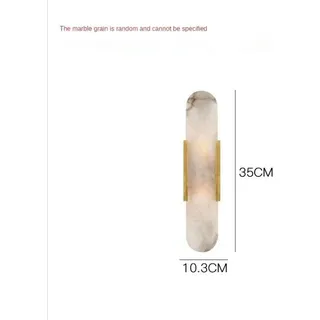 Wandleuchte, modernes Marmor-Design, nach oben gerichtete Beleuchtung, 35cm gold, warmes Licht