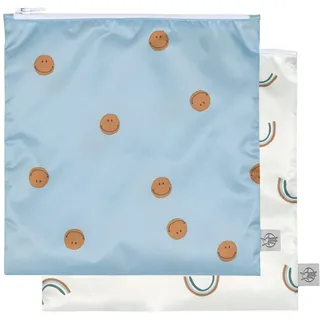 LÄSSIG Wiederverwendbarer Aufbewahrungs-Beutel Snack Tasche 2 Stück/Snack Bag Happy Rascals Smile