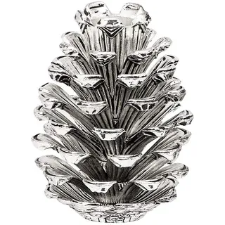 EDZARD Kerzenleuchter Kerzenhalter Zapfen für Stabkerze, Aluminium vernickelt, Höhe 9 cm