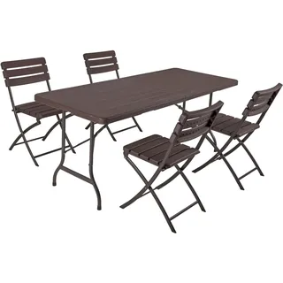 Garden Pleasure Sitzgruppe Tabora, schwarz Kunststoff, Metall, 5-teilig