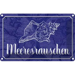 vianmo Blechschild 18x12cm Meeresrauschen Muschel Meer Deko Geschenk