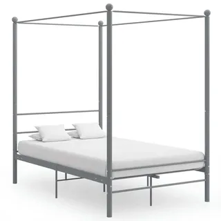 vidaXL Himmelbett Grau Metall 120x200 cm - Grau
