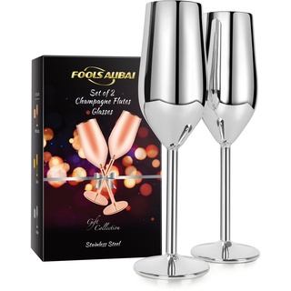 Cocktailgläser Sektglas Sektgläser Edelstahl 200 ml, Edelstahl Champagner,Weingläser Edelstahl Kupfer BPA-frei für Hochzeit Partys und Jahrestag, Edelstahl Champagnerglas prosecco gläser moet