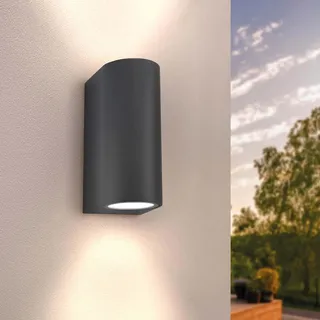Ledvion - LED Wandlampe Anthrazit & Rund, GU10 Spot, IP54, Up&Down Licht, Außenlampe, Außenbeleuchtung, Gartenbeleuchtung, Fassadenbeleuchtung
