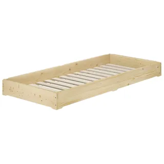 Funktionsbett Bettrahmen Fichte 80x200 Gästebett Bodenbett mit wählbarem Zubehör V-60.69-08 - Naturbelassen
