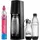 Wassersprudler-Set schwarz + 1 PET-Flasche 0,5 l + 2 PET-Flaschen 1 l + Zylinder