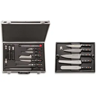 Friedr. Dick Küchenmesser Set 17-tlg. Schwarz/Silber geschmiedet