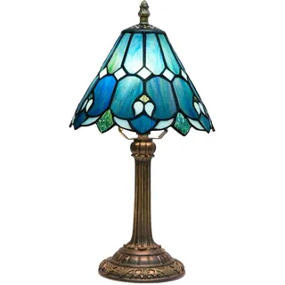 wecrejoni Tiffany-Lampe, Nachttischlampe, Buntglaslampe Für Schlafzimmer, Wohnheim, Küche, Ästhetisches, Süßes Wohndekor-Geschenk (blau)