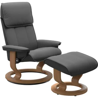Stressless Relaxsessel Admiral Leder 78 x 98 x 73 cm grau mit Kopfteil