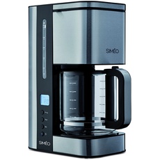 Simeo cfp200 freistehend halbautomatisch (freistehend, Filter-Kaffeemaschine Kaffeemaschine, schwarz, Edelstahl, Karaffe, Tasten, LCD)