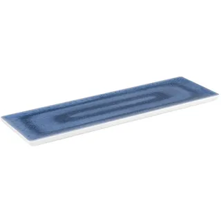 APS 84673 GN 2/4 Tablett BLUE OCEAN, 53 x 16,2 cm, Höhe 2 cm, Melamin, blau/weiß, Antirutsch-Füße
