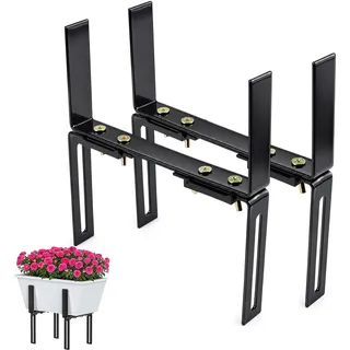 Xujinsongg 2 Stück Blumenkastenhalterung Balkon, H-Form Kasten Halter | Balkonkastenhalter ohne Bohren, 2-Fach verstellbar für Balkon-Brüstungen und Geländer Balkonkastenhalter