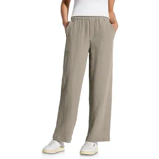 STREET ONE Damen A378684 Wide Leg Musselin Hose, cool Ivory, 36 W/30 L