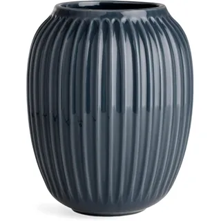 Kähler Vase H21 cm Hammershøi dänisches Design für Blumen Handarbeit, grau